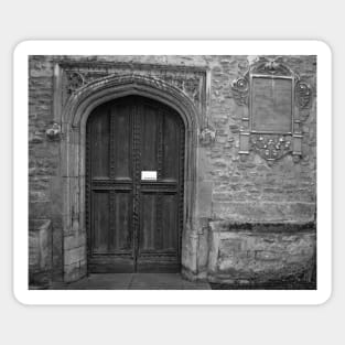 St. Andrew the Great Church Door. Cambridge, United Kingdom Sticker